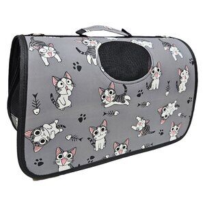 Pet Carrier for Cat, Dog or Other Pets, Grey Cats Print
